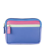 Porte-monnaie à double zip en cuir petit format Viola