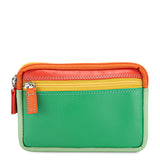 Porte-monnaie à double zip en cuir petit format Sicily