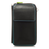 Zip Round Multi Purse with Shoulder Strap Black Pace
