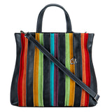 Borsa Shopper Laguna in pelle e camoscio Nero