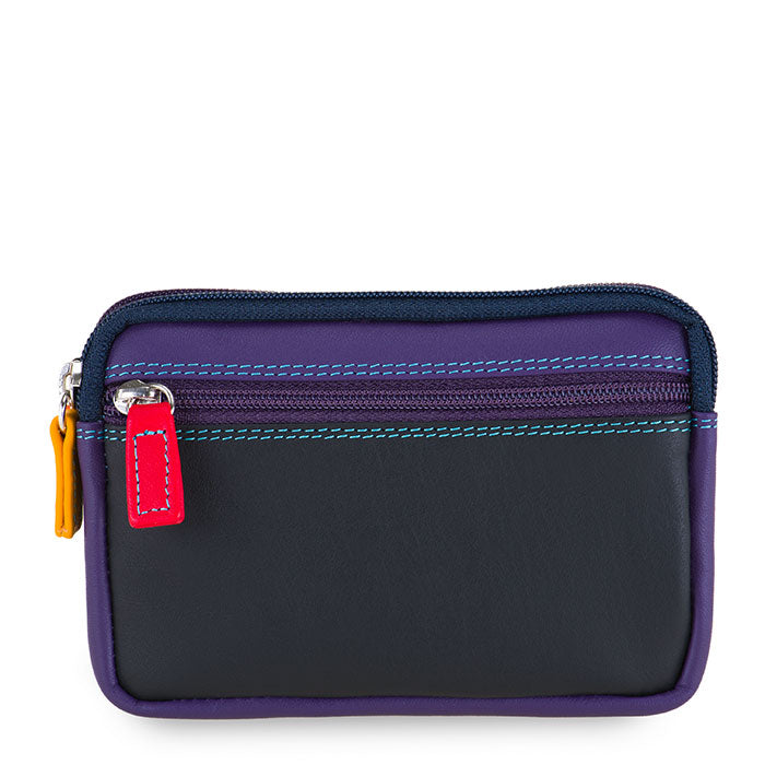 Small Leather Double Zip Purse Black Pace