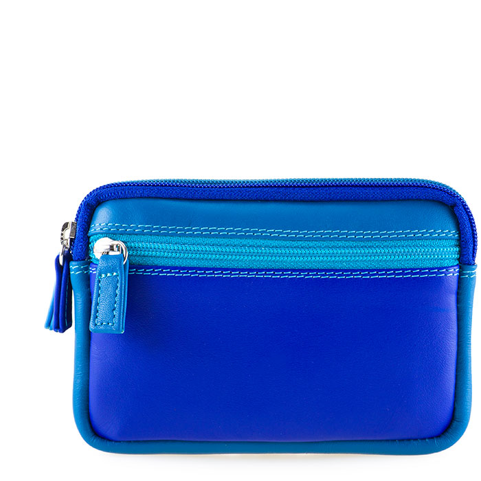 Small Leather Double Zip Purse Seascape