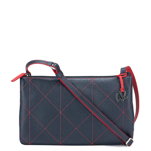 Pienza Medium Cross Body Bag Blue