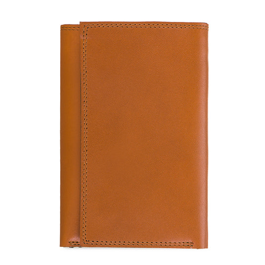 Men's Tri-fold Wallet with Zip Tan-Olive