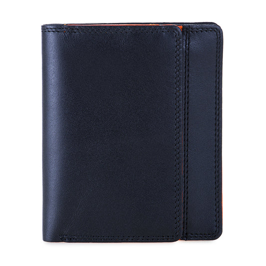 Men's Wallet w/Coin Tray Black-Orange
