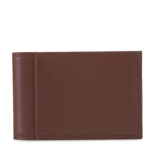 Portafoglio da uomo Bi-fold con Portacarte Nappa Cacao