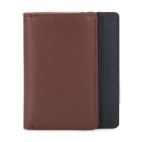 RFID Men's Wallet w/Coin Tray Nappa Cacao