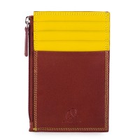 RFID CC Holder with Coin Purse Brown-Yellow