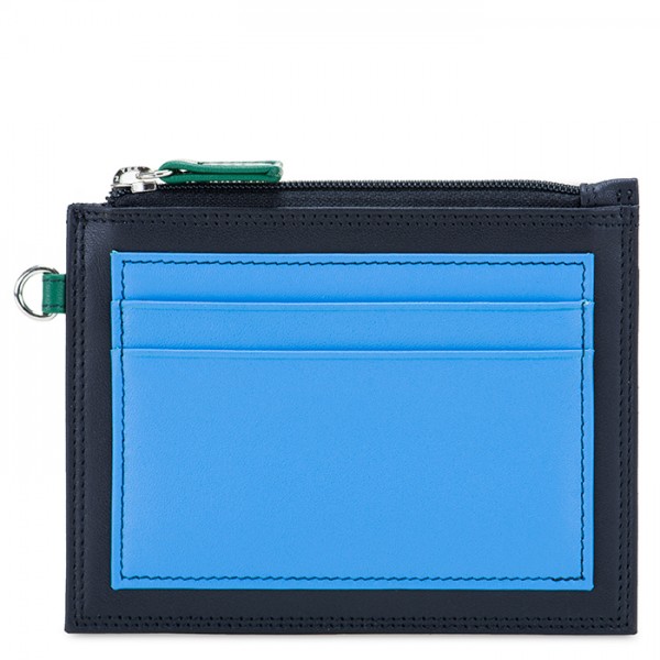 Porte-monnaie et porte-cartes RFID zippé Nappa Burano