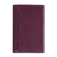 Men's Tri-fold Wallet with Zip Plum-Caribbean