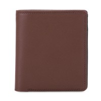RFID Men's Bi-fold with Pull Out Tab Nappa Cacao