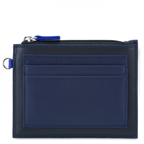 Porte-monnaie et porte-cartes RFID zippé Nappa Notte