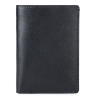 Men's Bi-colour Vertical Bi-Fold Wallet Black-Blue