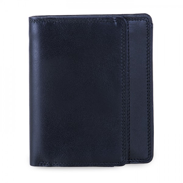 Portefeuille avec porte-monnaie plat Noir-Bleu