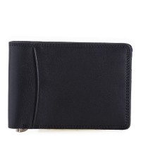 RFID Slim Money Clip Wallet Black-Blue