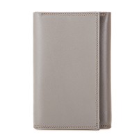 Men's Tri-fold Wallet with Zip Nappa Fumo