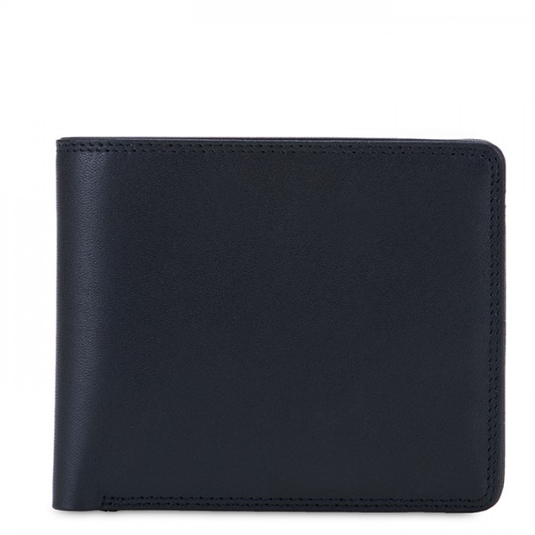 RFID Standard Men&#039;s Wallet with Coin Pocket Nappa Black