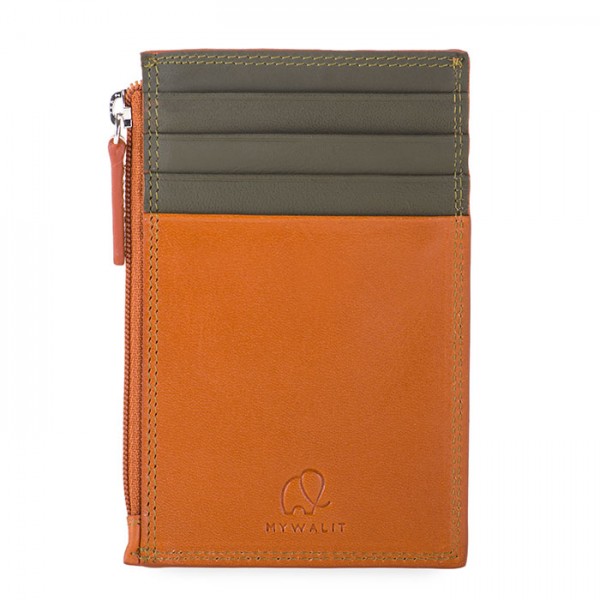 RFID CC Holder with Coin Purse Tan-Olive