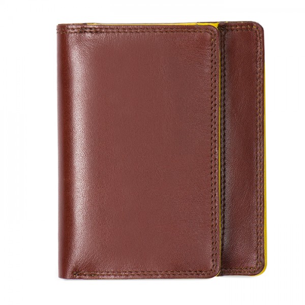 Portefeuille avec porte-monnaie plat Brun-jaune