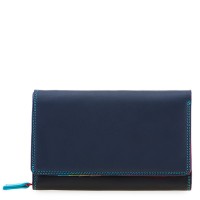 Medium Leather Flapover Wallet Black Pace