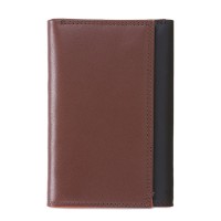 RFID Men's Tri-fold Wallet with Zip Nappa Cacao