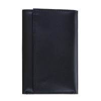 Men's Tri-fold Wallet with Zip Black-Blue
