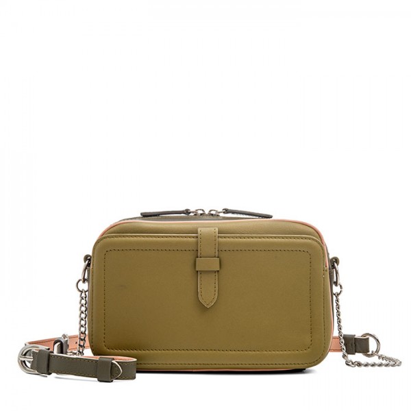 Small Leather Shoulder Bag Olive
